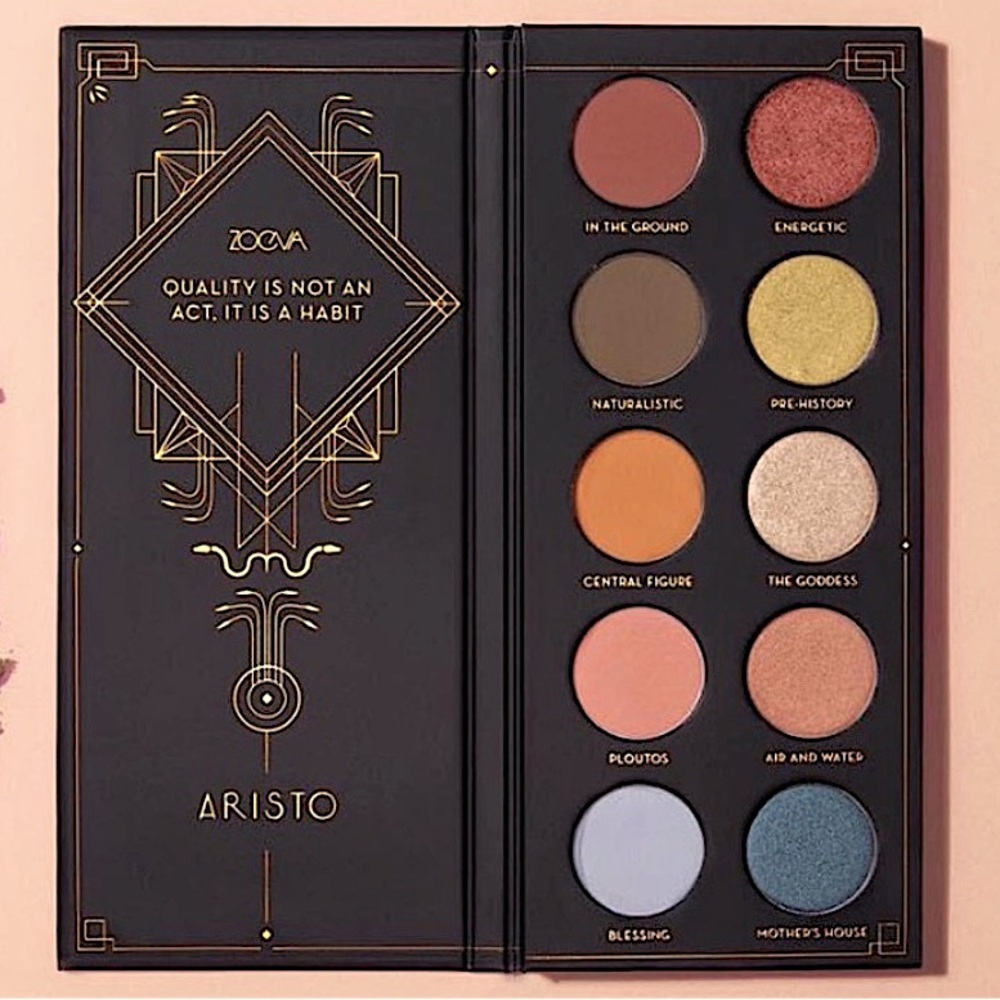 Zoeva Aristo Eyeshadow Palette Matte Shimmer & Metallic Shades 10 Pan Makeup NEW